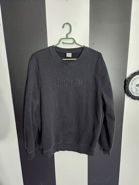 Hurley Black Embroidered Logo Crewneck Sweatshirt